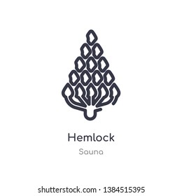 hemlock outline icon. isolated line vector illustration from sauna collection. editable thin stroke hemlock icon on white background