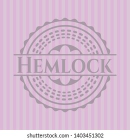 Hemlock pink emblem. Retro. Vector Illustration. Detailed.