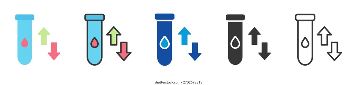 hemoglobin level icon set multi style various collection