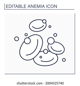 Hemoglobin Line Icon. Protein Responsible For Transporting Oxygen In Blood. Iron-containing Protein. Anemia Concept. Isolated Vector Illustration. Editable Stroke