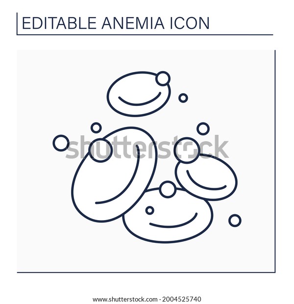 Hemoglobin line icon.\
Protein responsible for transporting oxygen in blood.\
Iron-containing protein. Anemia concept. Isolated vector\
illustration. Editable\
stroke