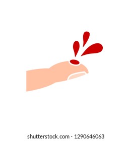 Hemophlia disease icon. Editable vector illustration in beige and red colors isolated on white background. Medical, health care and educational concept useful for logotype, infographic or print design