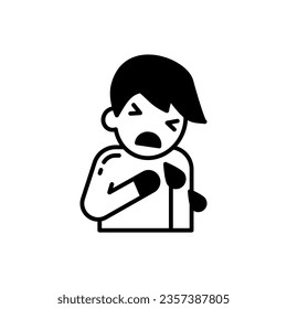 Icono de hemoptisis en vector. Ilustración
