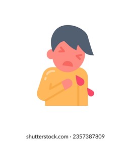 Icono de hemoptisis en vector. Ilustración