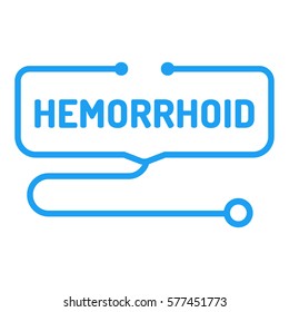 Hemorrhoid. Badge with stethoscope icon. Flat vector illustration on white background.