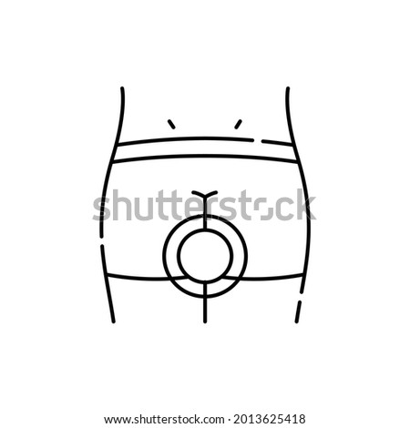 Hemorrhoid color line icon. Computer-induced medical problem. Pictogram for web page, mobile app, promo.