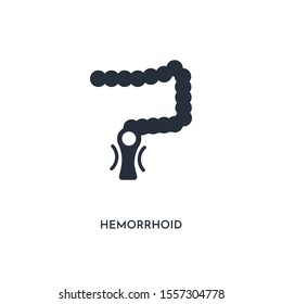 hemorrhoid icon. simple element illustration. isolated trendy filled hemorrhoid icon on white background. can be used for web, mobile, ui.