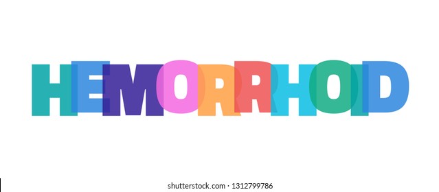 Hemorrhoid Word Concept Hemorrhoid On White Stock Vector Royalty Free