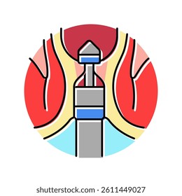 hemorrhoidectomy surgery doctor color icon vector. hemorrhoidectomy surgery doctor sign. isolated symbol illustration
