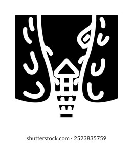 Vector de icono de glifo de cirugía de hemorroidectomía. signo de cirugía de hemorroidectomía. ilustración de símbolo aislado