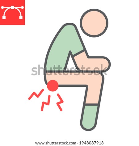 Hemorrhoids color line icon, anus pain and constipation, hemorrhoid vector icon, vector graphics, editable stroke filled outline sign, eps 10