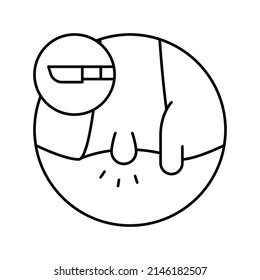 hemorrhoids disease line icon vector. hemorrhoids disease sign. isolated contour symbol black illustration