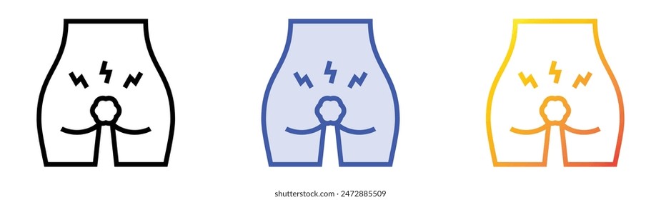 hemorrhoids icon. Linear, Blue Fill and Gradient Style Design Isolated On White Background