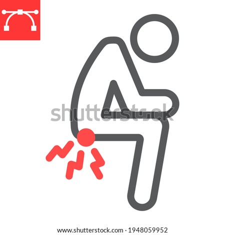 Hemorrhoids line icon, anus pain and constipation, hemorrhoid vector icon, vector graphics, editable stroke outline sign, eps 10