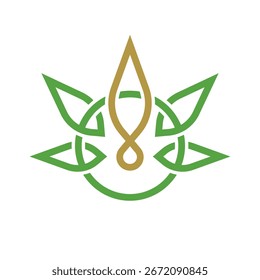 logotipo abstrato de cânhamo estilo moderno