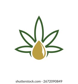 logotipo abstrato de cânhamo estilo moderno