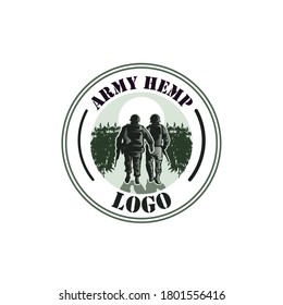 hemp army logo, natural medicine, illustration