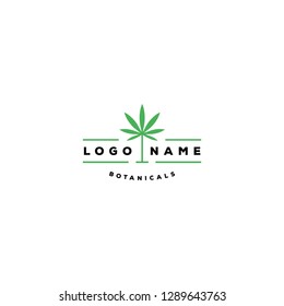 Hemp botanical logo template