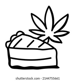 El pastel Hemp es un icono dibujado a mano, vector modificable 

