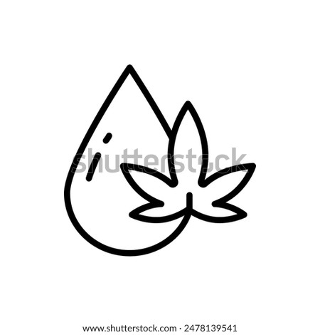 Hemp cannabinoid extract vector icon. Medical marijuana or CBD oil drop outline vector icon. Simple sign for mobile concept and web design. Symbol, logo illustration. Vector graphics