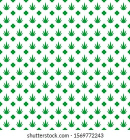 hemp or cannabis or CBD editable color in a repeating pattern.