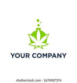 el cáñamo, vector de diseño del logo de cannabis para empresas médicas y de laboratorio 