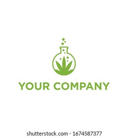 hemp, cannabis logo design vector for lab and medical business 