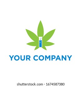 el cáñamo, vector de diseño del logo de cannabis para empresas médicas y de laboratorio 