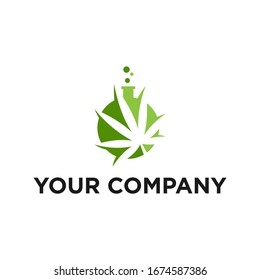 el cáñamo, vector de diseño del logo de cannabis para empresas médicas y de laboratorio 