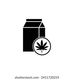 hemp cannabis  milk icon vector vegan plant milk icon