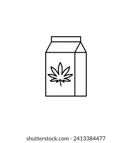 ícono de la leche de cannabis de cáñamo vectorial leche de planta vegana icono