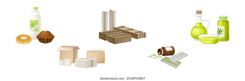Conjunto de vectores de producción y procesamiento de cáñamo y cannabis