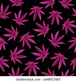 Hanf, Cannabis nahtloses Muster. Hochwertiges nahtloses Muster für den Druck. Vektorillustration Illustration.