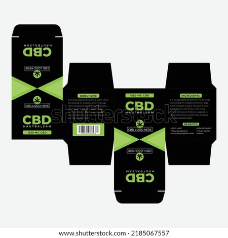 Hemp or CBD cream square box packaging and label design