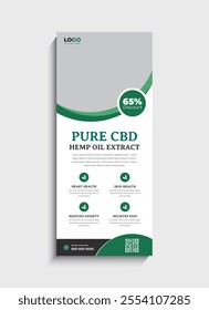Hemp CBD oil standee roll up banner template design