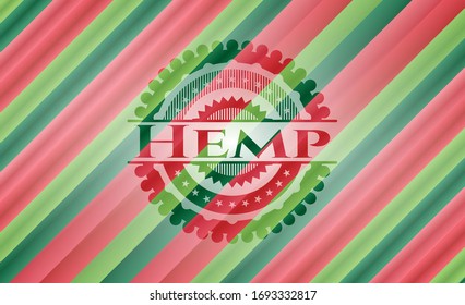 Antecedentes de la insignia de Navidad de los Hemp. Ilustración vectorial. Detallado.