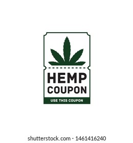 Hemp coupon code with weed leaf graphic