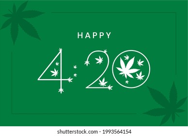 hemp day, 420 day. 4:20. Holiday concept hemp month