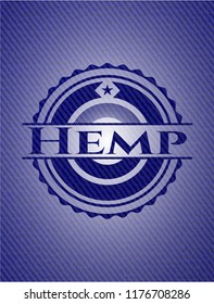 Hemp emblem with jean texture