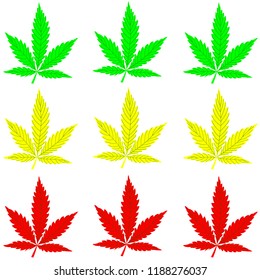 hemp flag rasta on a  white  background