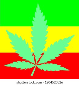 hemp flag rasta on a  white  background