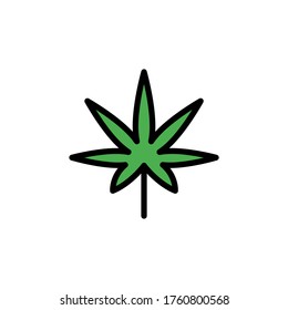 Hemp flower icon. Simple color with outline vector elements of healing plant icons for ui and ux, website or mobile application