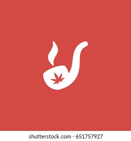 hemp icon. sign design. red background