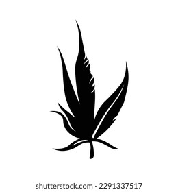 Concepto de logotipo de icono de hoja de cáñamo