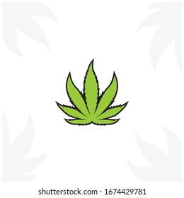 Hemp Leaf Logo Cannabis Vector, CBD Icon Template Design