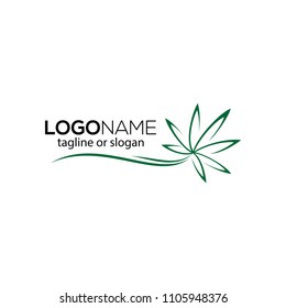 Hemp Leaf Logo Design For Medical Cannabis Clinic