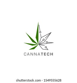 Hemp leaf logo design related to cannabis product or cannabis growing company