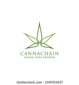 Hemp leaf logo design related to cannabis product or cannabis growing company