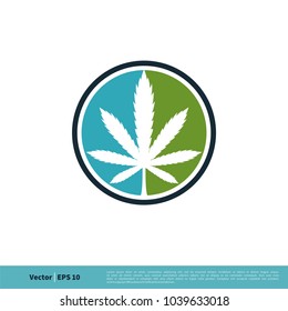 Hemp Leaf, Marijuana, Ganja Icon Vector Logo Template Illustration Design. Vector EPS 10.