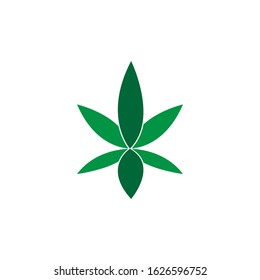 Hemp Leaf, Marijuana, Ganja Icon Vector Logo Template Illustration Design. Vector EPS 10.